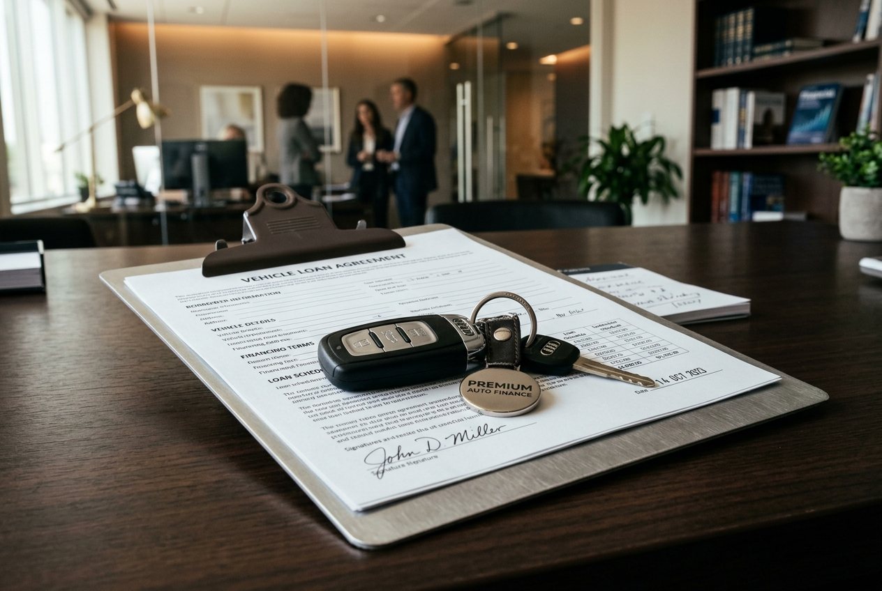 Car keys on clipboard